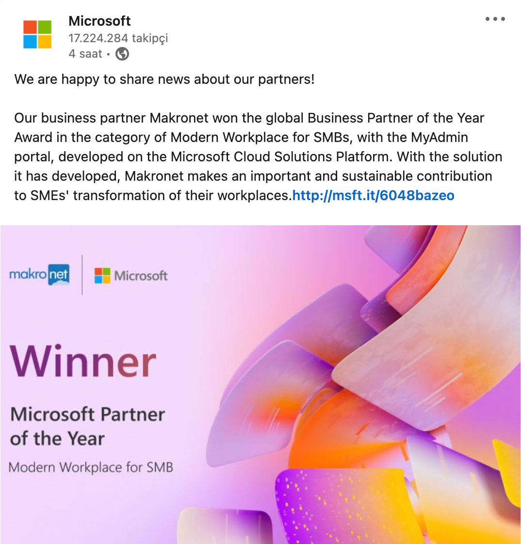 Microsoft Partner of the Year Model Workplace for SMB
