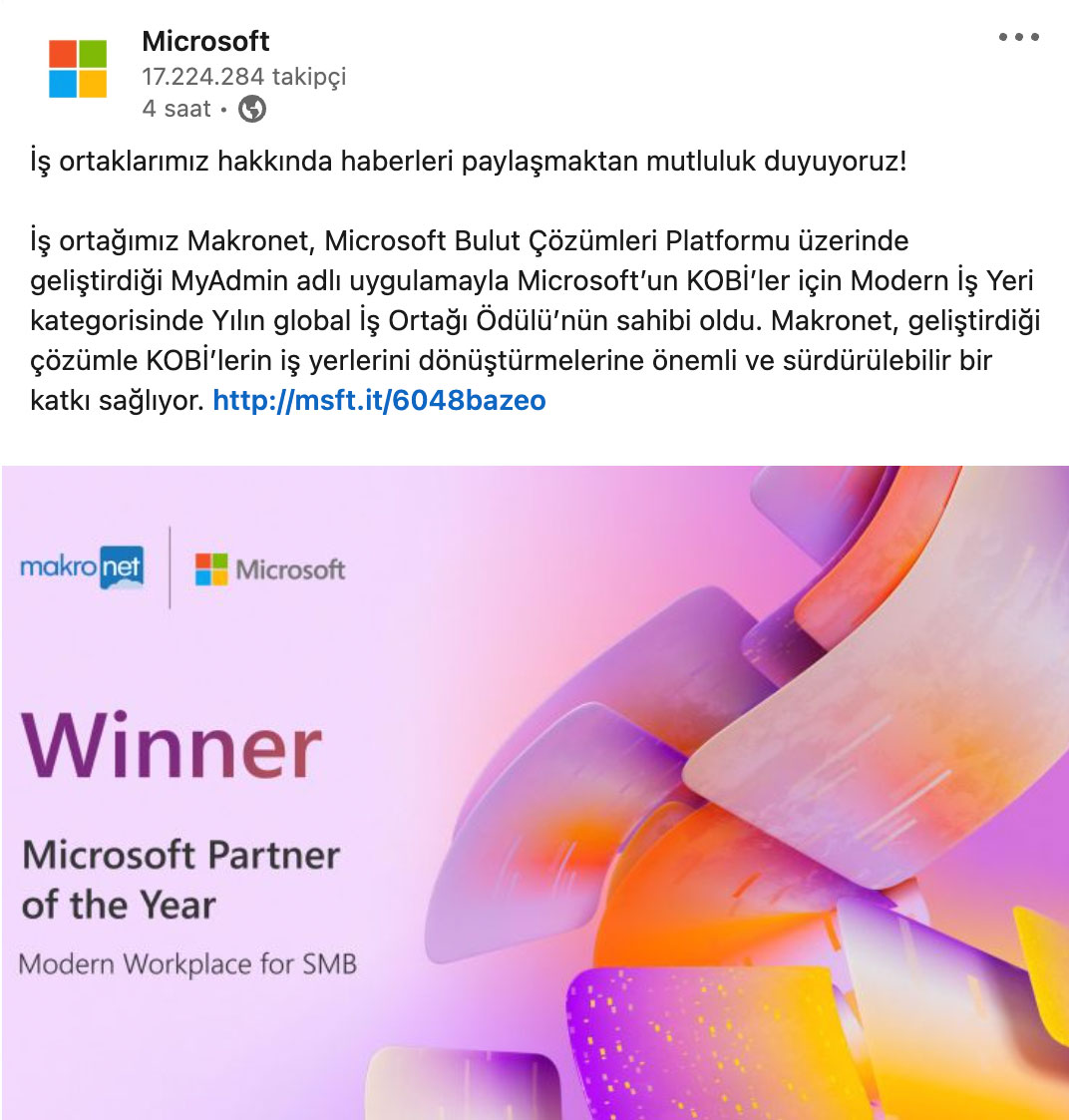 Microsoft Partner of the Year Model Workplace for SMB